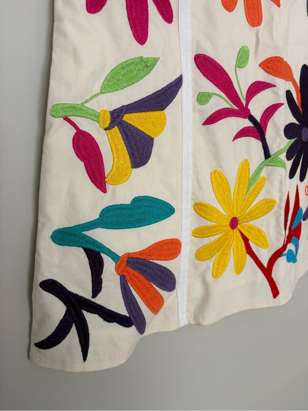 Tory Burch Vintage Embroidered A-Line Skirt with Multicolor Flowers, Size 4 - Picture 2 of 11